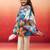 Vastramay girls' blue cotton kurta with pyjama set - navratri collection