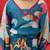 Vastramay girls' blue cotton kurta with pyjama set - navratri collection