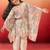 Vastramay girls' beige cotton kurta with pyjama set - navratri special