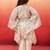 Vastramay girls' beige cotton kurta with pyjama set - navratri special