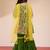 Vastramay girls' green cotton kurta with sharara set - navratri special