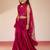 Vastramay girls' rani pink satin lehenga set with embroidery - navratri collection