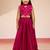 Vastramay girls' rani pink satin lehenga set with embroidery - navratri collection