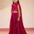 Vastramay girls' rani pink satin lehenga set with embroidery - navratri collection