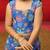 Vastramay girls blue organza lehenga set - embroidered diwali festival outfit