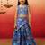 Vastramay girls blue organza lehenga set - embroidered diwali festival outfit