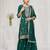 Dark green color embroideried faux chiffon semi stitched salwar suit