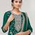 Dark green color embroideried faux chiffon semi stitched salwar suit