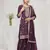 Purple color embroideried faux chiffon semi stitched salwar suit