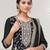 Black color embroideried faux chiffon semi stitched salwar suit