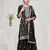 Black color embroideried faux chiffon semi stitched salwar suit