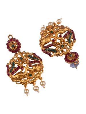 Gold plated flower semibridal necklace set 4