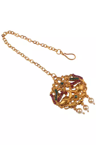 Gold plated flower semibridal necklace set
