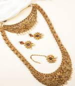 Gold plated temple semibridal necklace set