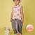 cotton sleeveless printed kurta and solid dhoti - grey