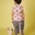 cotton sleeveless printed kurta and solid dhoti - grey