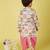cotton full sleeves printed kurta and solid dhoti - pink