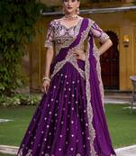 Purple sequin thread lehenga Choli