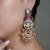 Gold plated kundan multicolor earrings