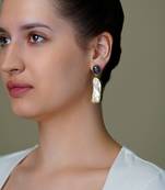 Gold plated blue stone earrings