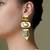 Gold plated green stone earrings