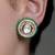 Gold plated kundan green stone stud earrings