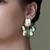 Gold plated green stone earrings