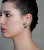 Gold plated kundan earrings