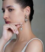 Gold plated kundan earrings