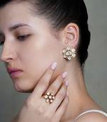 Gold plated kundan earrings