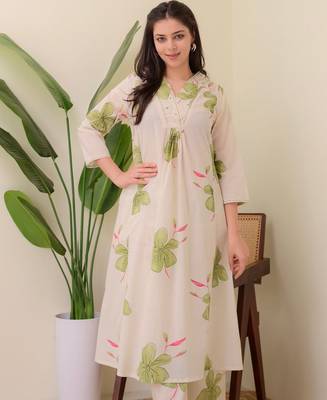 White  women embroidery reyon anarkali kurti withtrouser 2