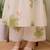 White aaysa women embroidery reyon anarkali kurti withtrouser