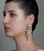 Gold plated kundan dangler earrings