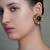 Gold plated kundan multicolor stud earrings