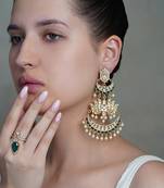 Gold plated kundan earrings
