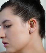 Gold plated Pink Stone Ear cuffs