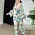 White aaysa floral printed  collar neck tunic with trousers co-ords set