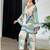 White aaysa floral printed  collar neck tunic with trousers co-ords set