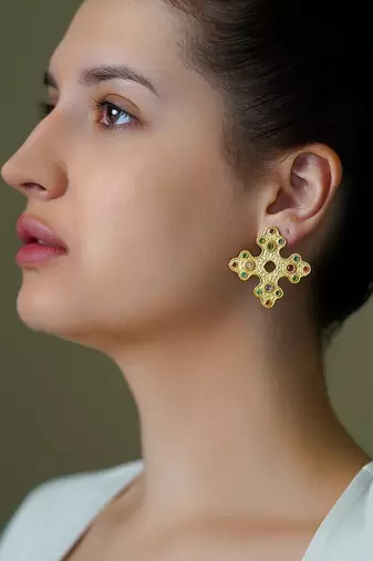 Gold plated stud earrings