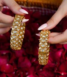 Gold plated kundan bangles