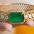 Gold plated kundan green stone bangle