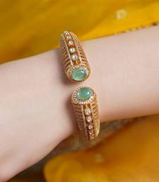 Gold plated kundan bangle