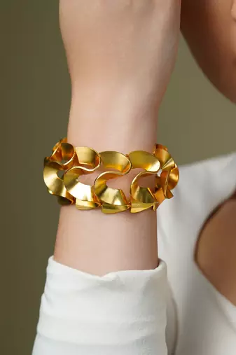 Gold plated kundan bracelet