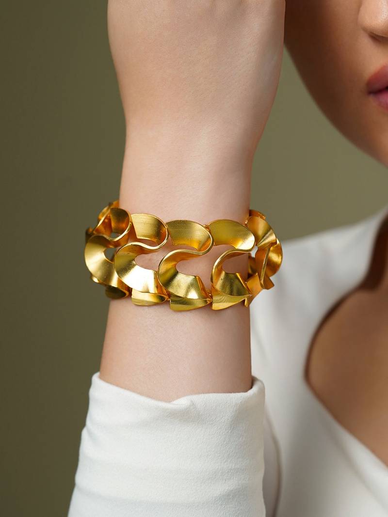 Gold plated kundan bracelet