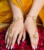 Gold plated kundan haath phool