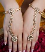Gold plated kundan haath phool