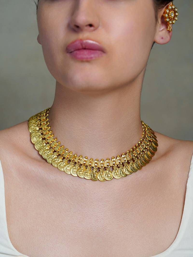 Gold plated multicolor necklace