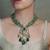 Gold plated kundan green stone necklace