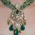Gold plated kundan green stone necklace