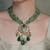 Gold plated kundan green stone necklace